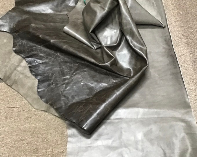 Distressed Stone Leather Cowhide Partials.Leather Hides,  DD3012
