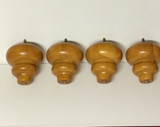 Carton of 4 Honey Gold Wooden Furniture Legs,  FM1134