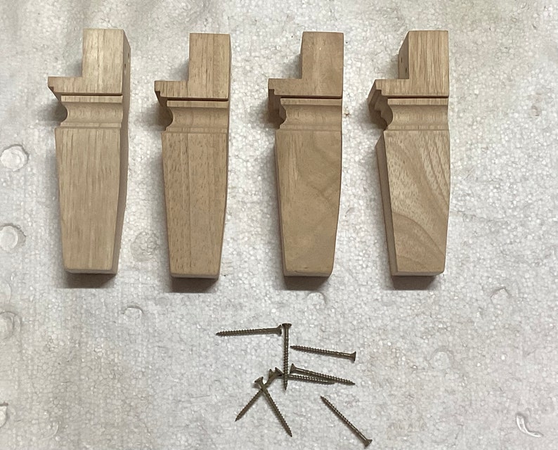Carton of 4 Square Tapered Block Style Wooden Furniture Legs. MR47 image 3