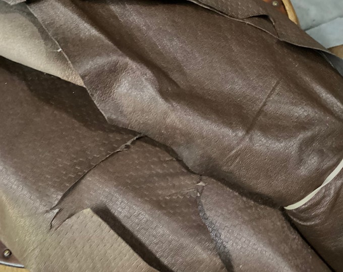 5 Embossed Distressed Leather Lambskins. Leather. hides. SHRM790 Please see description.