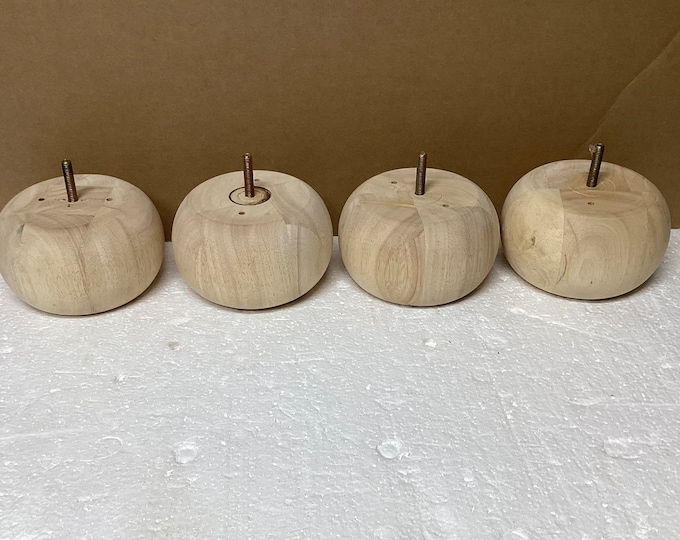 Package of 4 Bun 3 inch Unfinished Wooden Furniture Legs.  Chair Feet.  Charr Risers.  LC3050