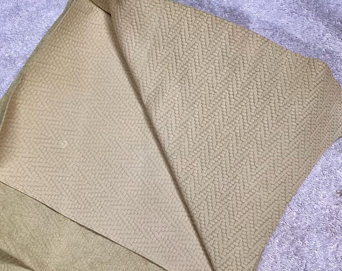 Canvas Color Chevron Aztex Pattern Leather Cowhide Remnant, Leather Remnant, crafting Leather,  Cowhide,. #DD2132