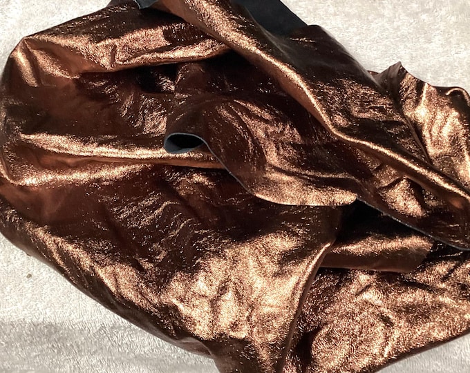 Bright Copper Leather Cowhide Remnants. Leather Hide.  Cowhides,  OSM430