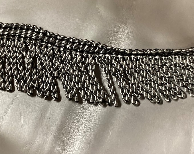 Black and Silver 3 Inch Fringe. TRIM. upholstery Trim.  PR23