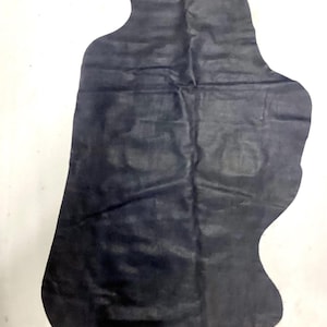 Remanentes de piel de vacuno azul marino, pieles de cuero. Owhides, OSM419
