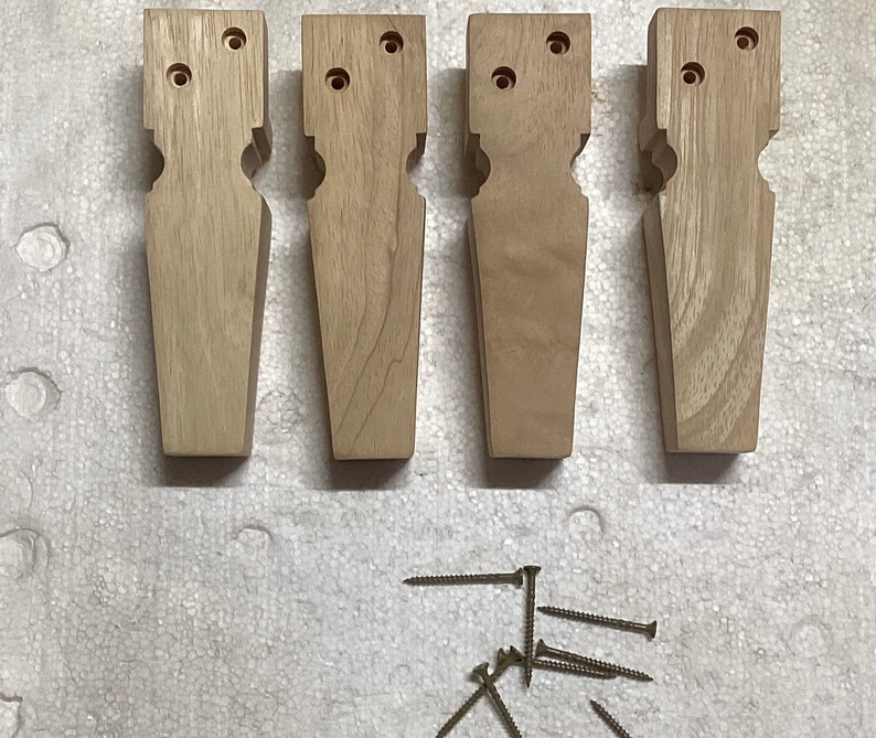 Carton of 4 Square Tapered Block Style Wooden Furniture Legs. MR47 image 4