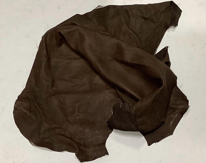 Brown Lambskin Leather Hide: Soft Semi-Gloss, 5 sq ft. OSM80258