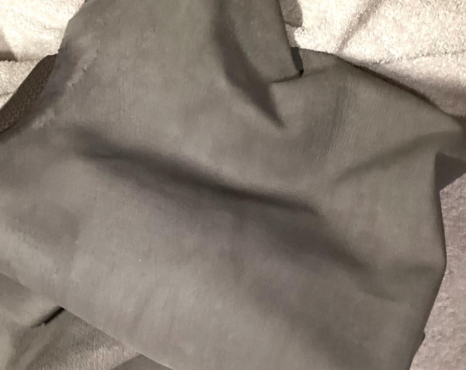 Gray Suede Leather Lambskin.  Leather hides. Garment leather, crafting leather. OSM654