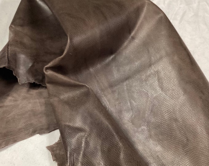 Brown Python Pattern Leather Lambskin.  OSM40154