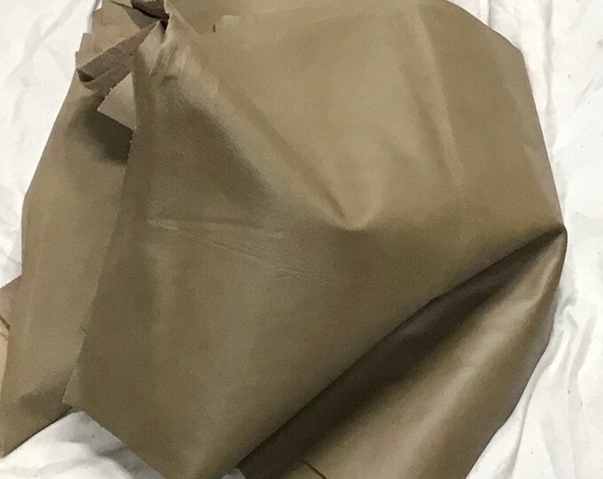 2 Pieces Khaki Leather Cowhide Squares,  HY773