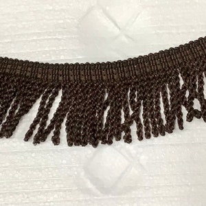 Chocolate Brown 3 Inch Knitted Bullion Fringe. Trim.  Upholstery Trim.  VNT27