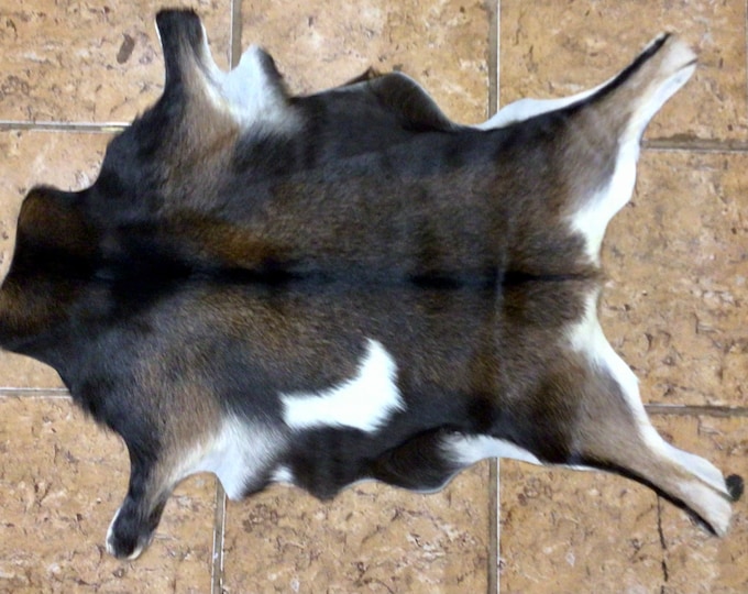 Exotic Tri Color Leather Hair on Goatskins, Rugs, Leather Hides. EX16