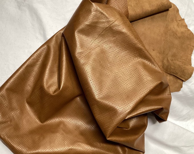 Golden brown Embossed Leather Lambskin.  OSM20772