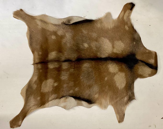 Brown and Black Hair on Goatskin.  leather Hide. Rug.  EX1