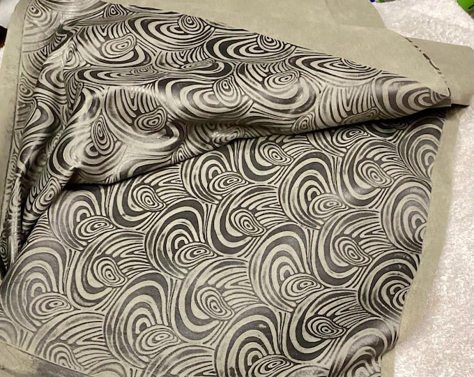 Gunmetal Sonic Swirl Leather Cowhide. Leather Remnants. Leather Hides.  crafting. leather.  Handbag Leather,  DD2136