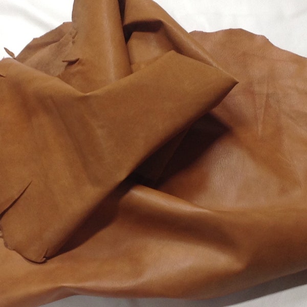 Distressed Spice Lambskin Leather Hides #UL464