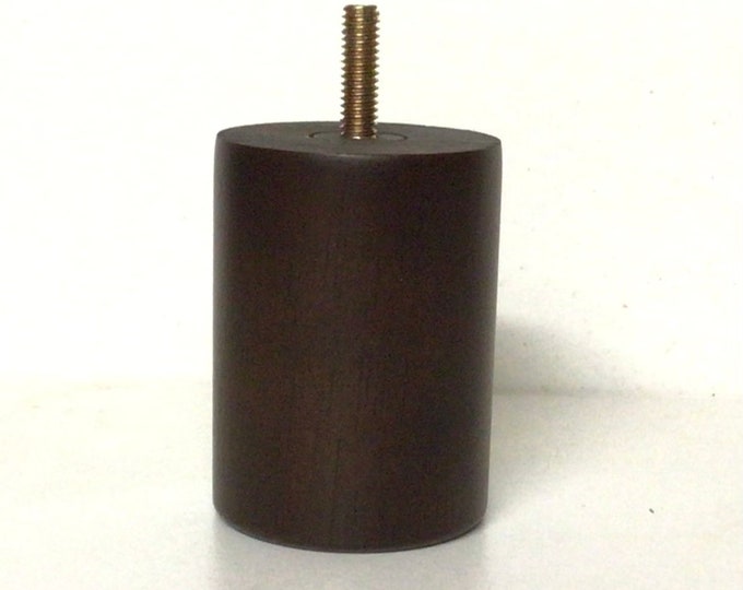 Walnut Finish  Cylinder/Round 3 Inch Wooden Furniture Leg. L30A