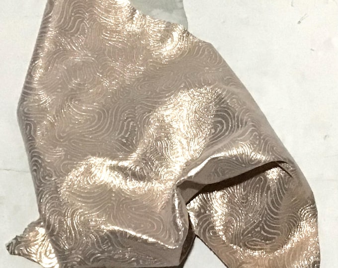 Pink embossed Metallic Leather Lambskins.  Leather Hides.  OSM29