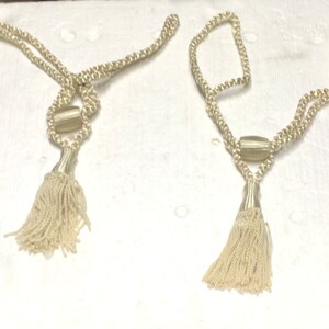 Package of 2 Champagne Color 24 Inch Curtain Tiebacks. DW32