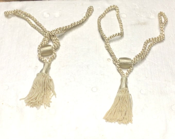 Package of 2 Champagne Color 24 Inch Curtain Tiebacks. DW32