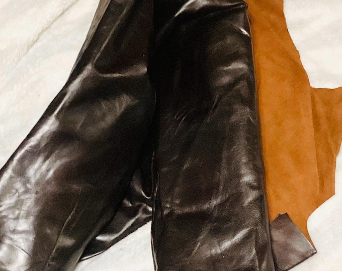 59 square feet Dark Walnut Brown Leather Cowhides. Upholstery. Garment. Automotive, DEAL69