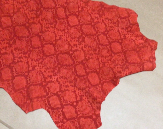 Red Python Print Suede Leather Lambskin OSM20506