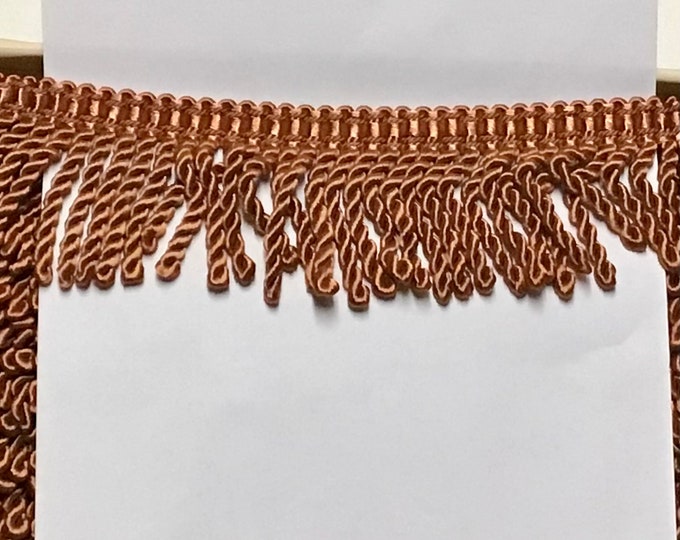 18 Yards Satin Tangerine 3 Inch Woven Bullion Fringe. Trim. Home Decor. Upholstery Trim.   K50