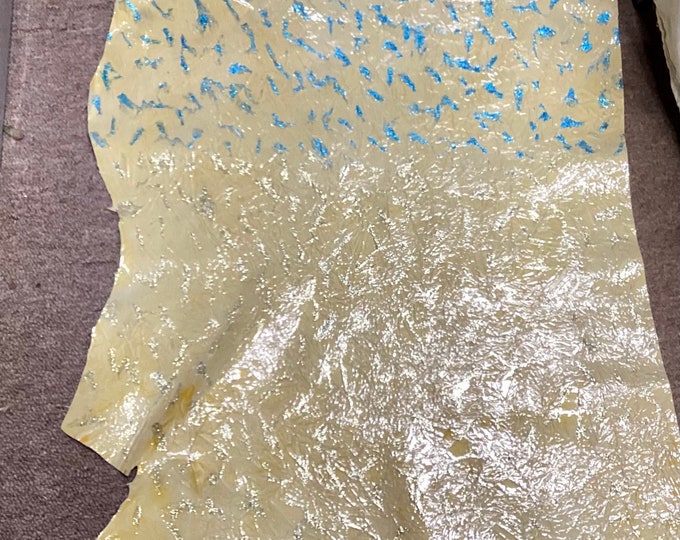 Metallics on Pale Yellow Leather Lambskin.  OSM10142