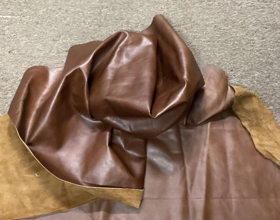 Sierra Brown Leather Cowhide Remnant Leather Hides Etsy