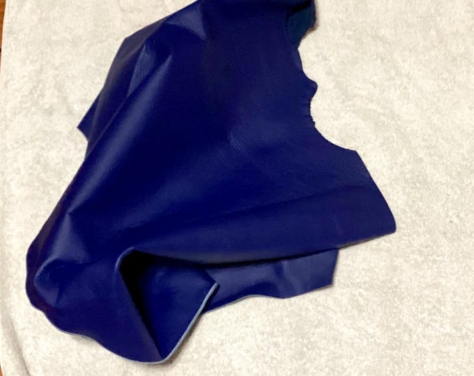 Royal Blue Leather Cowhide Remnants,  Cowhide.  Crafting Leather.  CL40