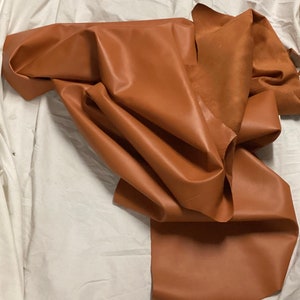 Gingersnap Orange Leather Cowhide Sides, Leather Hides.  Upholstery Leather,  Crafting Leather. TOWN700