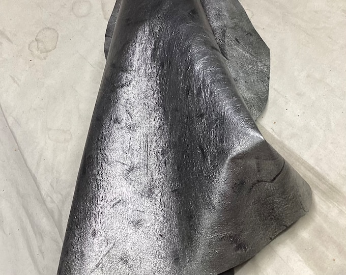 Pewter with Black Highlights printed Leather Lambskin.  OSM10120