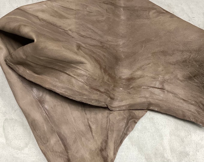 Marbled Milk Chocolate Brown Leather Lambskin.  OSM10174