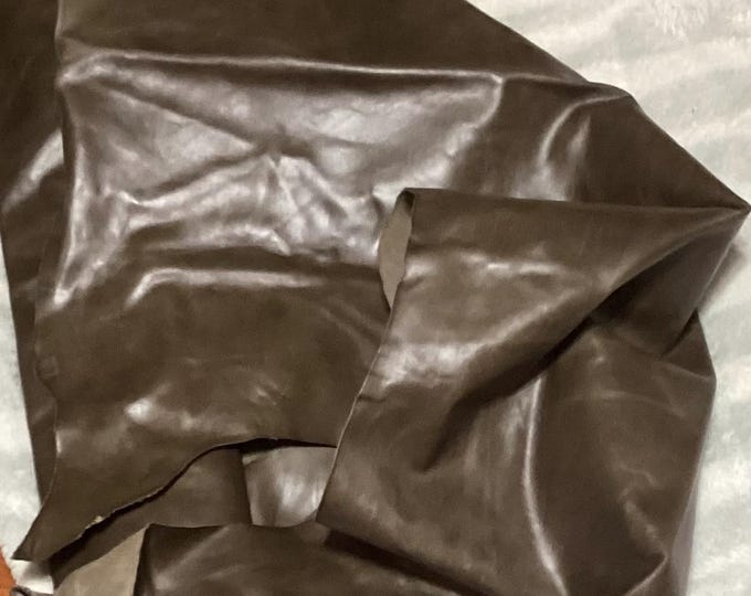 58 square feet Italian Olive Brown Leather Cowhide. Automotive. Upholstery. Garment. Cowhide. DEAL75