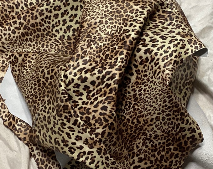 Cheetah Print Lambskin Leather Hide - Tawny Tan, Soft Matte.  OSM201