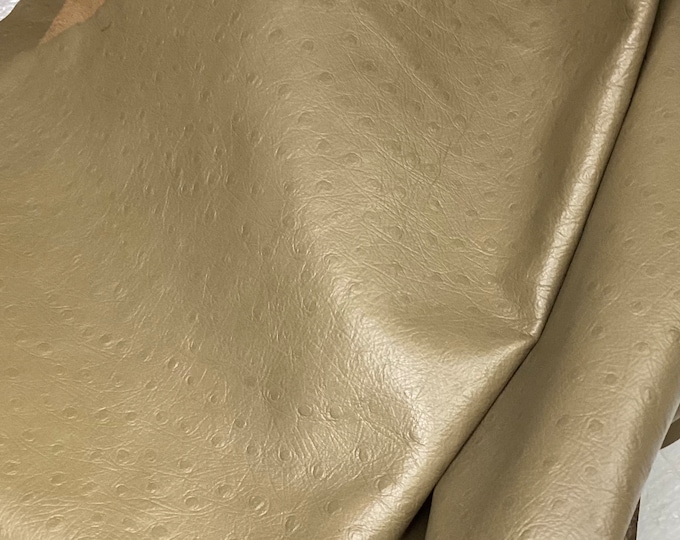 Kahaki Embossed Ostrich Leather Cowhides BR507