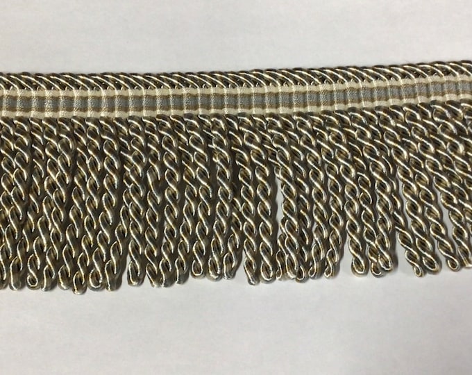 Gray Bullion 3 Inch Fringe sold by the yard.  FR204