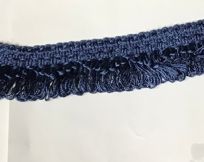 Blue 1 3/8:inch Acetate Loop Fringe. M45