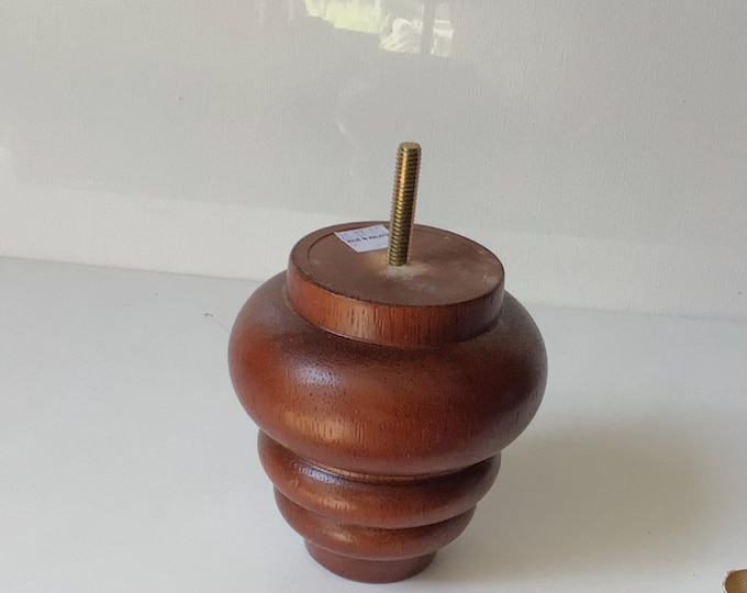 Package of 4 Mahogany Finish Wooden Furniture Legs. Chair Risers.Sofa Legs. Home Decor. 1111