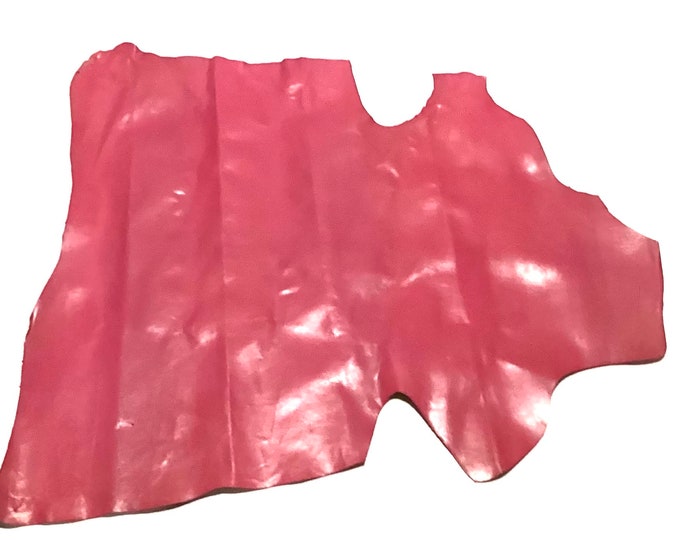 Hot Pink and Blue Leather Lambskins.  Leather Hides.  OSM07701   2 Hides