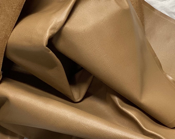 Paper Bag Brown Embossed Leather Cowhide Remnants, Leather Hides. DD2730