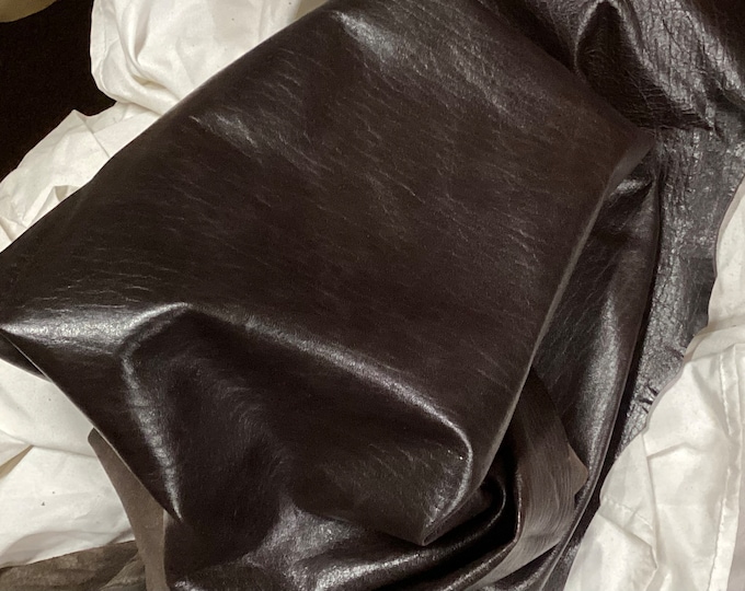Dark Brown Textured Leather Sheepskins,  LAMB7602