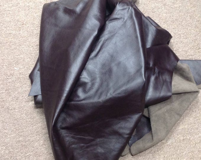 Walnut Brown Leather Cowhide Partials,  10111.  Leather Hides