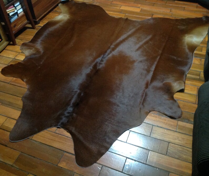 Brown Brazilian Hair On Cowhide Rug Leather Hide Au01 Etsy