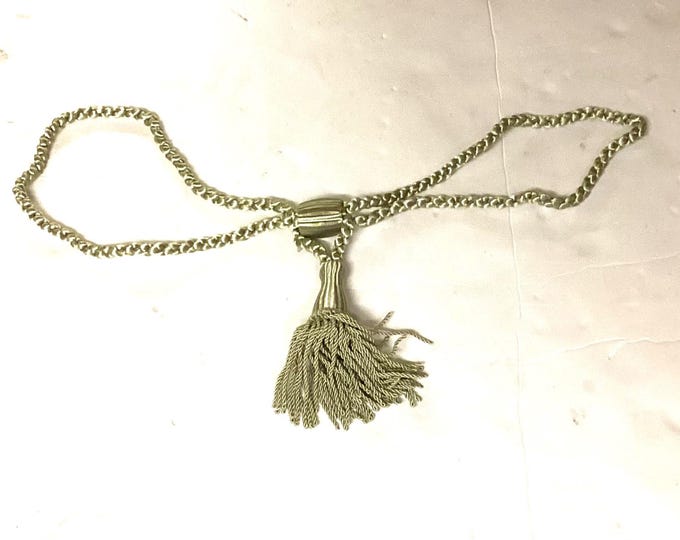 Package of 6 Satin Silver 25 inch Tiebacks with 5 1/2 Tassels . Curtain Tiebacks.L47