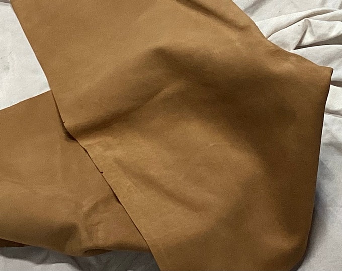 Package of 2 Camel Colored Leather Cowhide Panels.  10209