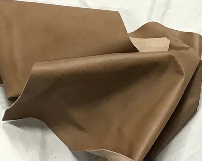 2 Pieces Coyote Brown Leather Cowhide Squares,  HY772