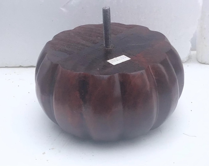 Package of 4 Mahogany Wooden Furniture Legs. Pumpkin Style, 1011