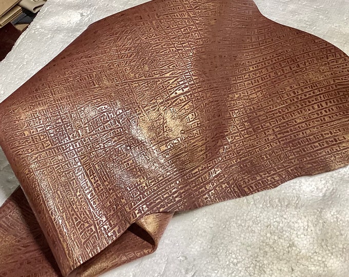 Golden Cinnamon Embossed Leather Lambskin.  OSM839