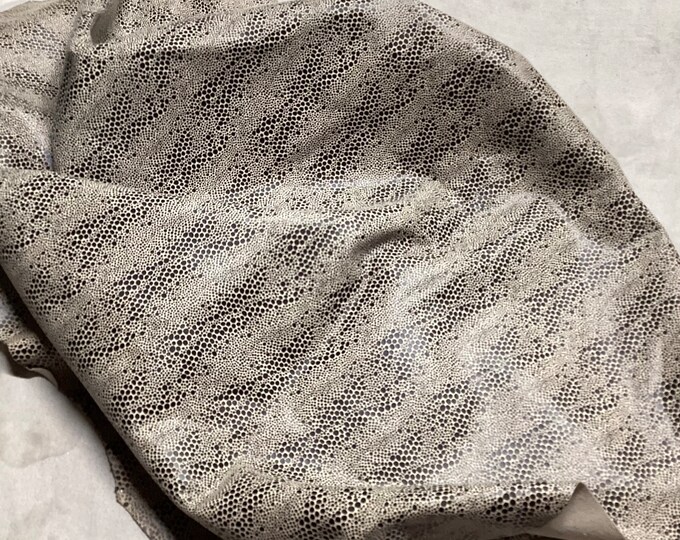 Black and Taupe Printed Snakeskin Pattern Leather Lambskin OSM20639
